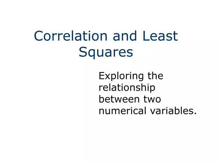 correlation and least squares