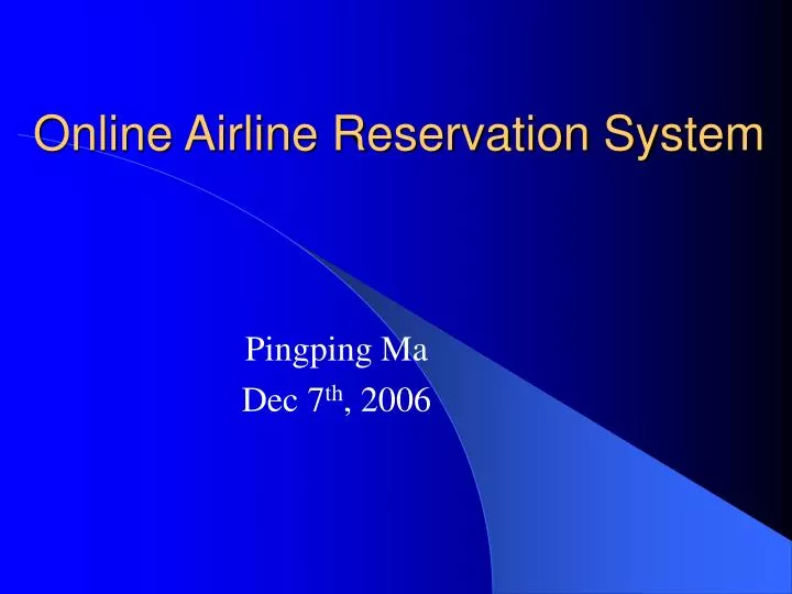 online airline reservation system