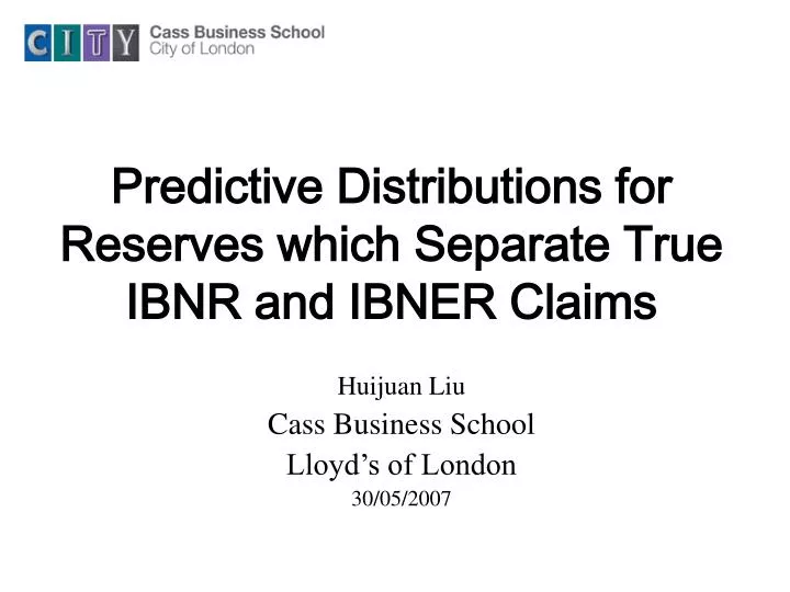 predictive distributions for reserves which separate true ibnr and ibner claims