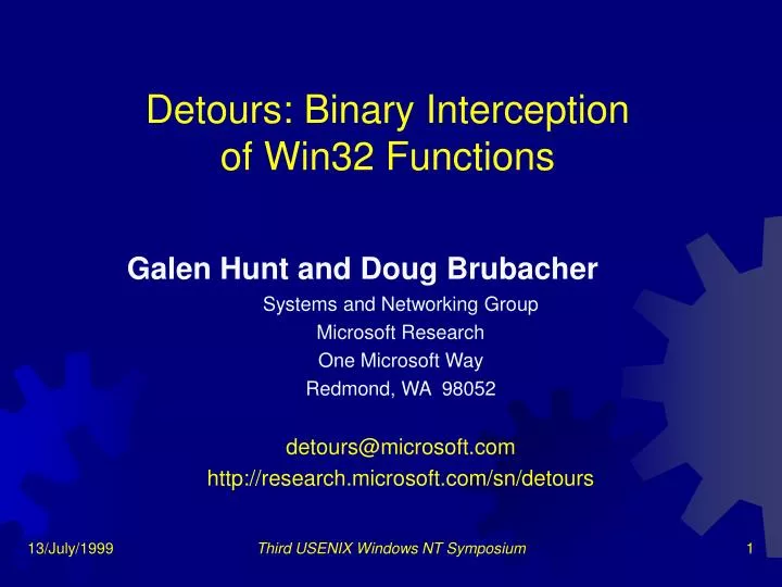 detours binary interception of win32 functions
