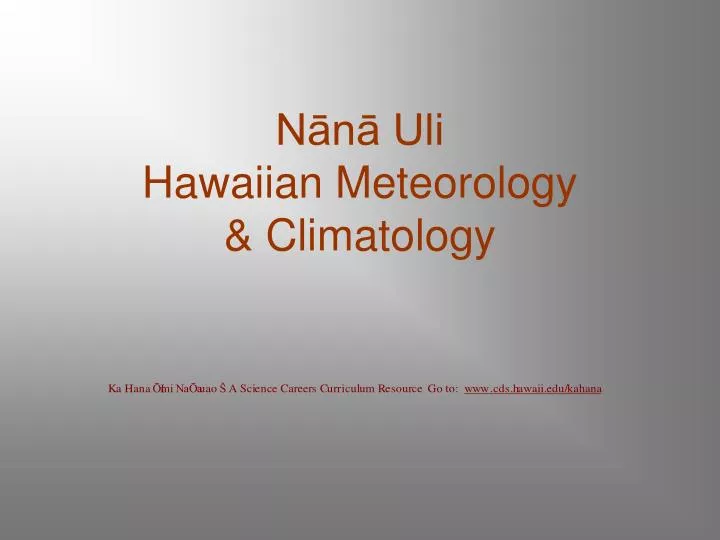 n n uli hawaiian meteorology climatology