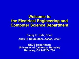 Welcome to the Electrical Engineering and Computer Science Department