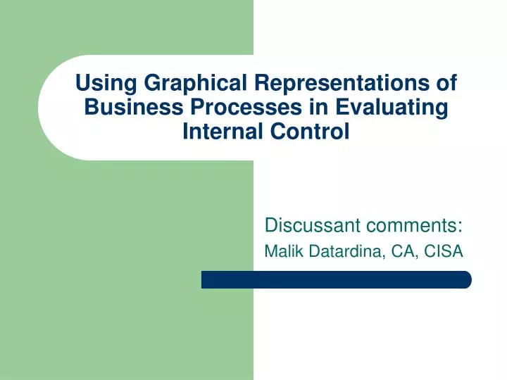 using graphical representations of business processes in evaluating internal control