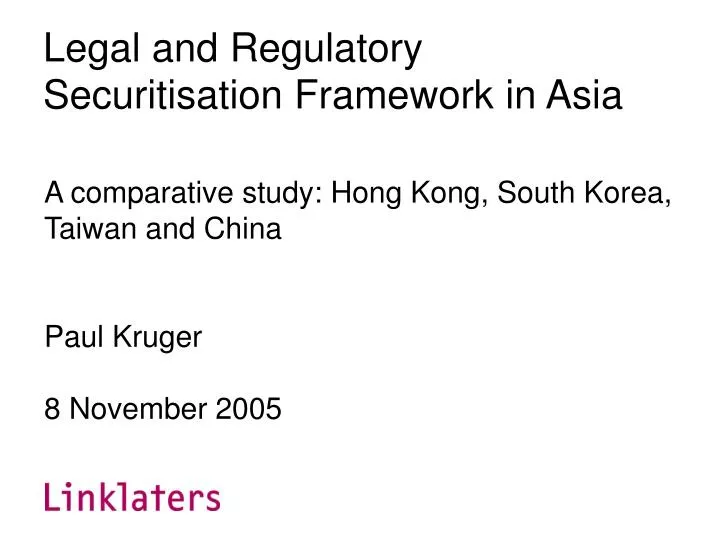 legal and regulatory securitisation framework in asia
