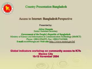 Country Presentation Bangladesh