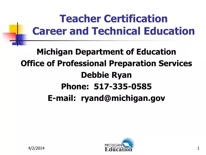 teacher certification career and technical education
