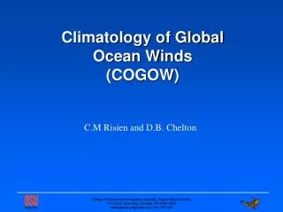 Climatology of Global Ocean Winds (COGOW)