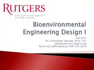 Bioenvironmental Engineering Design I