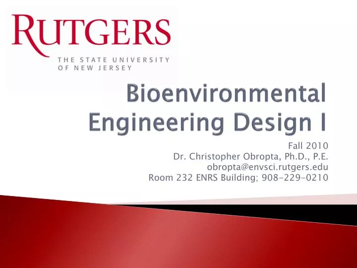 bioenvironmental engineering design i