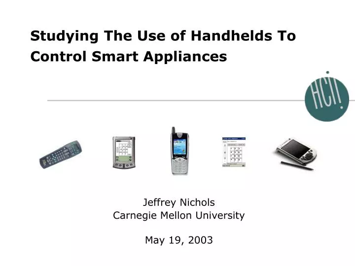 studying the use of handhelds to control smart appliances