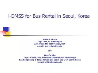 i-DMSS for Bus Rental in Seoul, Korea