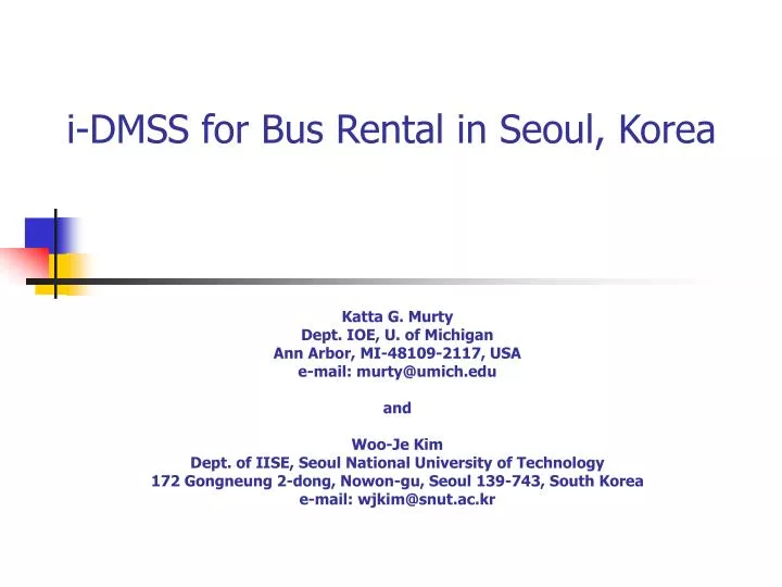 i dmss for bus rental in seoul korea
