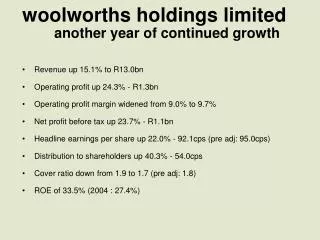 woolworths holdings limited
