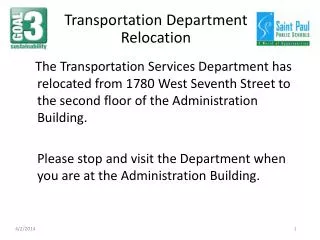 Transportation Department Relocation
