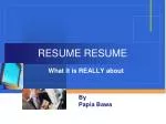 RESUME RESUME - slide 1