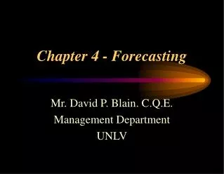 Chapter 4 - Forecasting