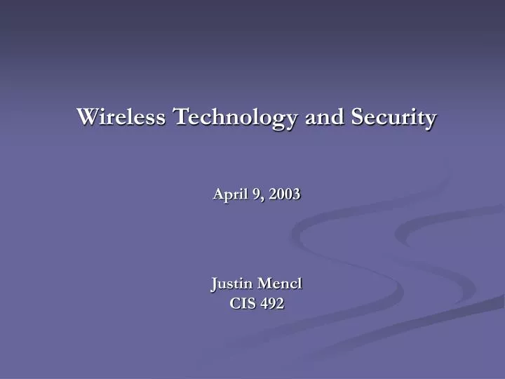 wireless technology and security