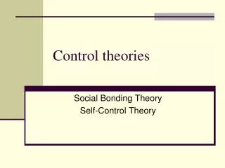 Control theories