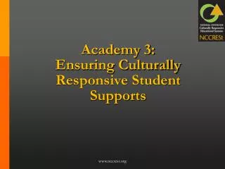 Academy 3: Ensuring Culturally Responsive Student Supports