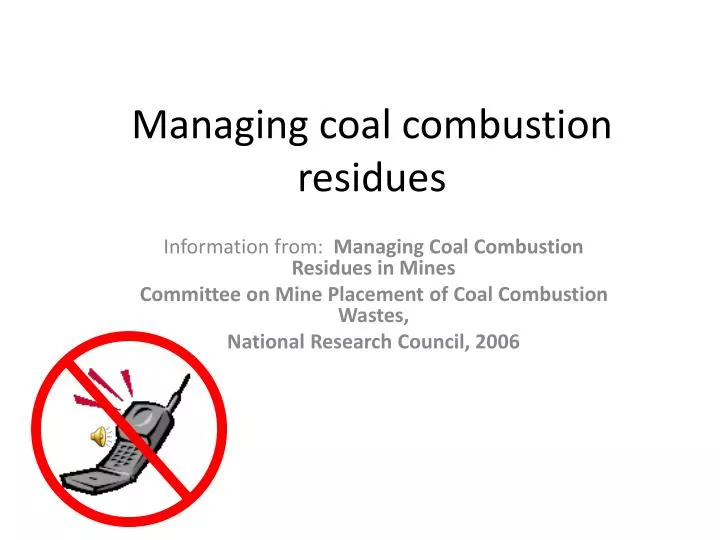 managing coal combustion residues