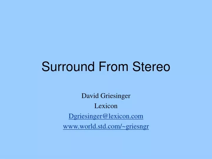 surround from stereo