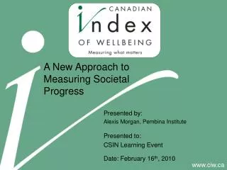 A New Approach to Measuring Societal Progress