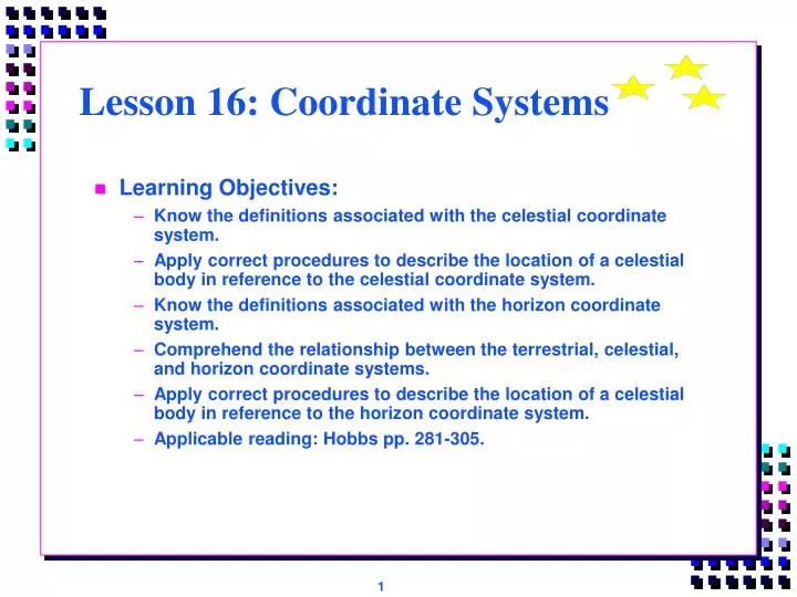 lesson 16 coordinate systems