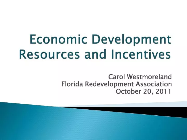 economic development resources and incentives