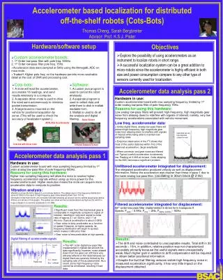 Accelerometer based localization for distributed off-the-shelf robots (Cots-Bots) Thomas Cheng, Sarah Bergbreiter Advis
