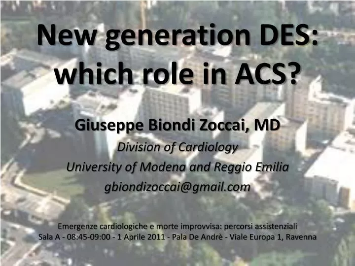 new generation des which role in acs