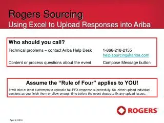 Rogers Sourcing Using Excel to Upload Responses into Ariba
