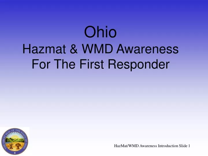 ohio hazmat wmd awareness for the first responder