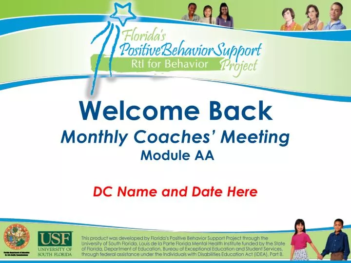 welcome back monthly coaches meeting module aa