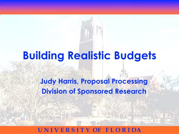 building realistic budgets