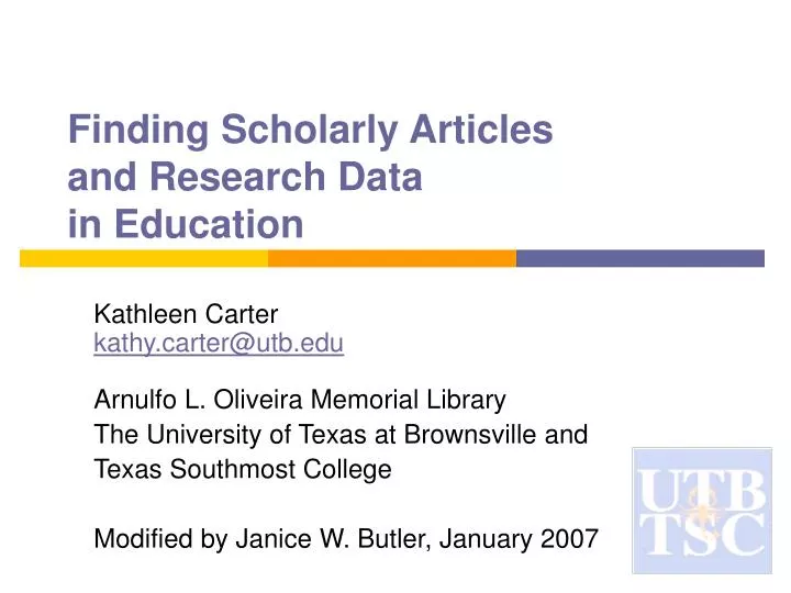 finding scholarly articles and research data in education