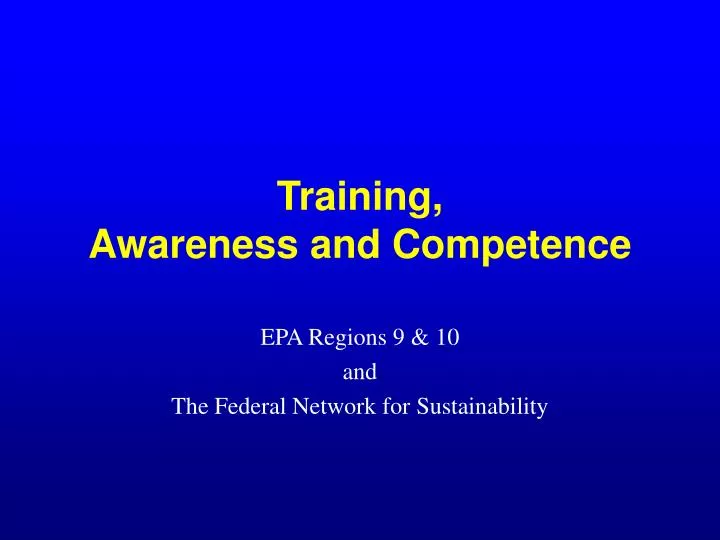 training awareness and competence