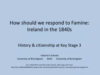 How should we respond to Famine: Ireland in the 1840s