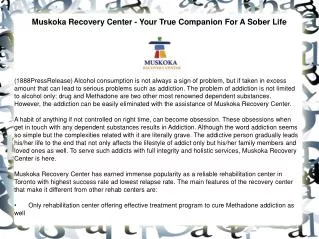 Muskoka Recovery Center - Your True Companion For A Sober Li