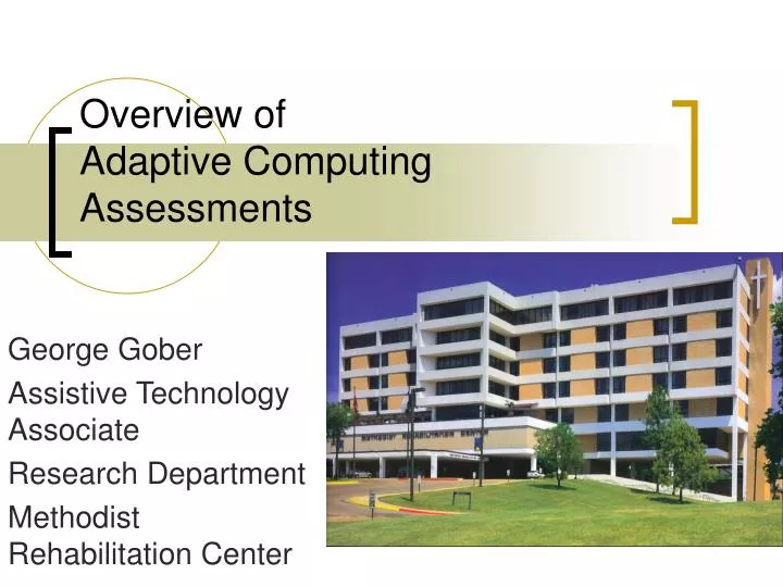 overview of adaptive computing assessments