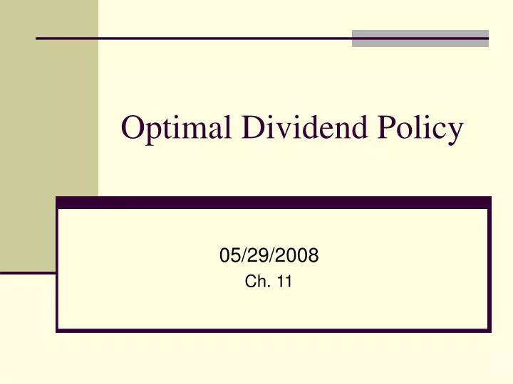 optimal dividend policy