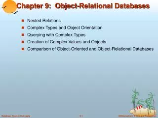 Chapter 9: Object-Relational Databases