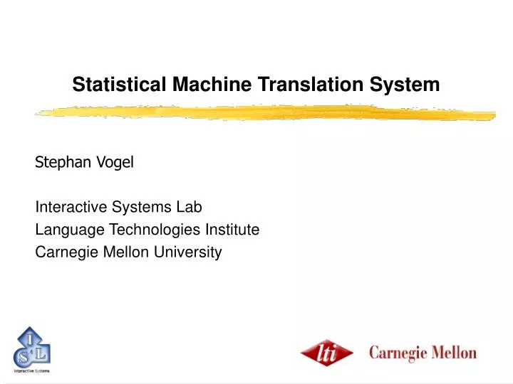 statistical machine translation system