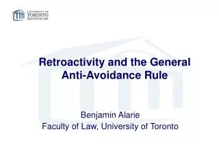 Retroactivity and the General Anti-Avoidance Rule
