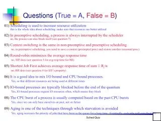 Questions ( True = A , False = B )