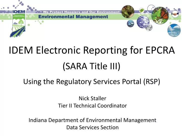 idem electronic reporting for epcra