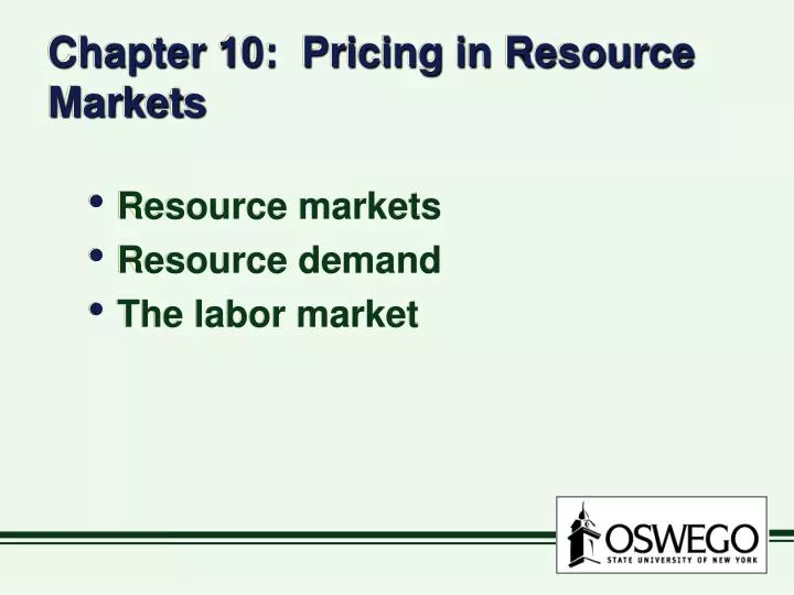 chapter 10 pricing in resource markets