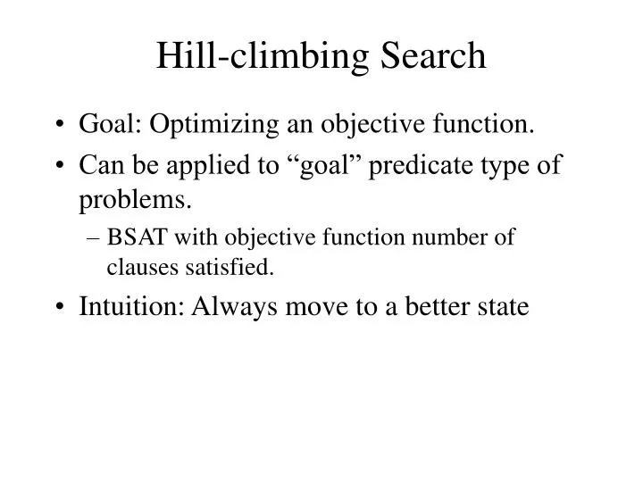 hill climbing search