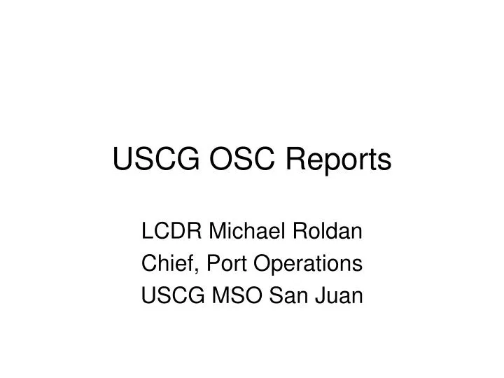 uscg osc reports