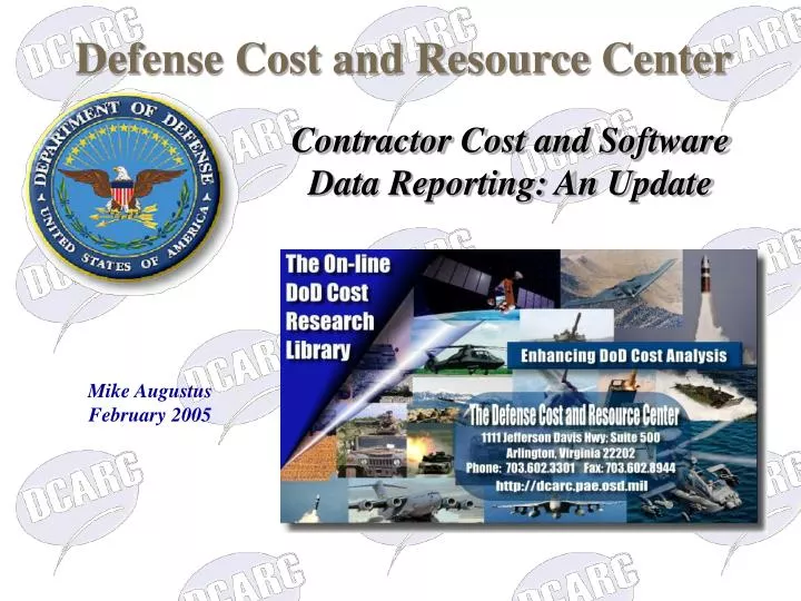 contractor cost and software data reporting an update