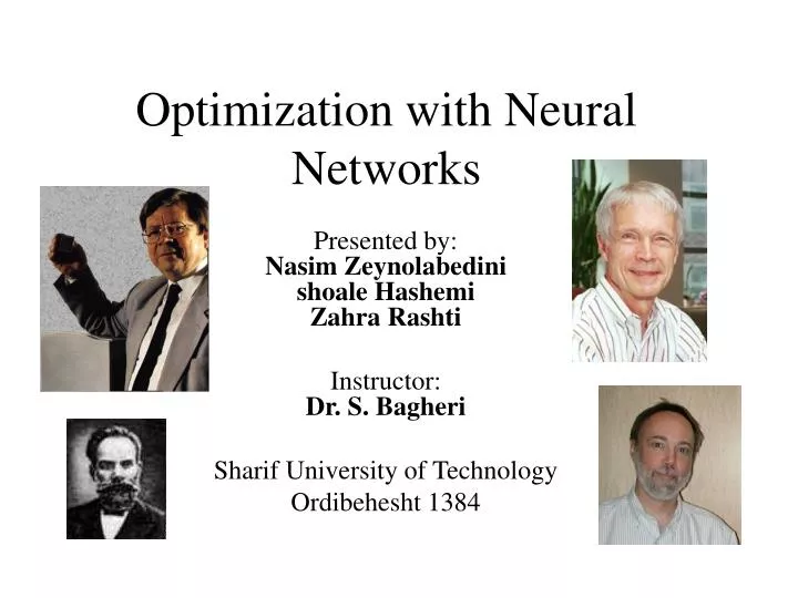 optimization with neural networks